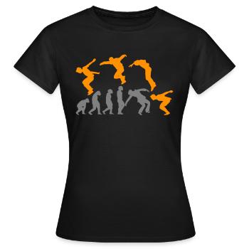 Parkour Parkour Runner Obstacle Parkour Evolution - T-shirt Femme - noir - Devant - AI Model Female 172 dark (172cm)