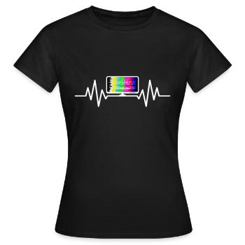 TV streaming cardio-battements tv séries Movie Internet - T-shirt Femme - noir - Devant - AI Model Female 172 dark (172cm)