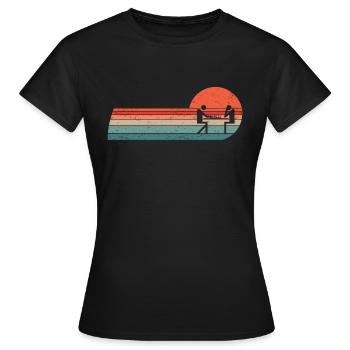 Joueur d’échecs Jeux d’échecs Jeu d’échecs Échiquier - T-shirt Femme - noir - Devant - AI Model Female 172 dark (172cm)