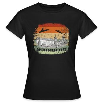 Nuremberg Skyline City Tour Nuremberg Skyline - Women's T-Shirt - black - Front - AI Model Female 172 dark (172cm)