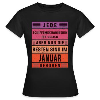 Motorenwärter Geburtstag Januar geboren - Frauen T-Shirt - Schwarz - Vorne - AI Model Female 172 dark (172cm)