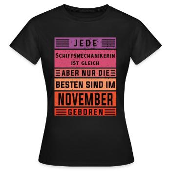 Mechanikerin Geburtstag November geboren - Frauen T-Shirt - Schwarz - Vorne - AI Model Female 172 dark (172cm)