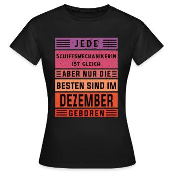 Mechanikerin Geburtstag Dezember geboren - Frauen T-Shirt - Schwarz - Vorne - AI Model Female 172 dark (172cm)