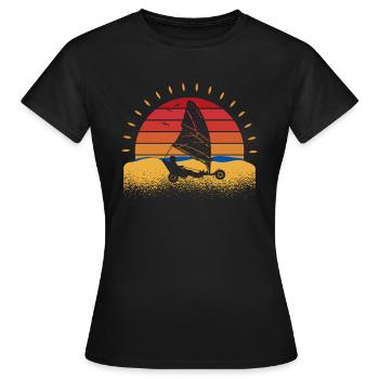 Plage Voile Windracer Land Sailers Land Sailors - T-shirt Femme - noir - Devant - AI Model Female 172 dark (172cm)
