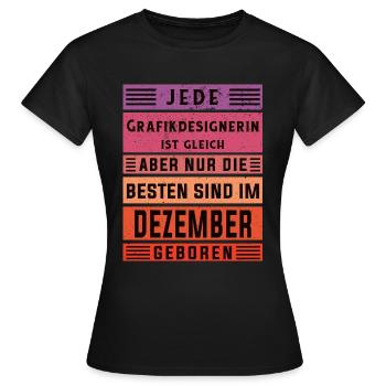 Illustrator Geburtstag Dezember geboren - Frauen T-Shirt - Schwarz - Vorne - AI Model Female 172 dark (172cm)