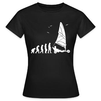 Plage Voile Windracer Land Sailers Land Sailors - T-shirt Femme - noir - Devant - AI Model Female 172 dark (172cm)