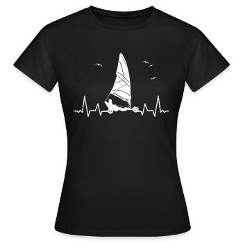 Plage Voile Windracer Land Sailers Land Sailors - T-shirt Femme - noir - Devant - AI Model Female 172 dark (172cm)