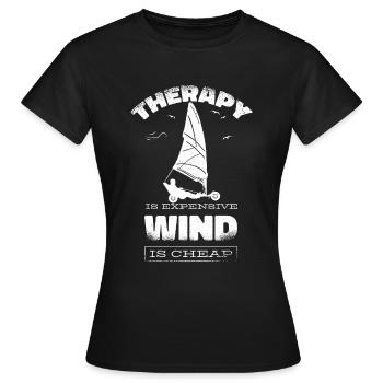 Plage Voile Windracer Land Sailers Land Sailors - T-shirt Femme - noir - Devant - AI Model Female 172 dark (172cm)