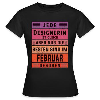 Illustrator Geburtstag Februar geboren Designerin - Frauen T-Shirt - Schwarz - Vorne - AI Model Female 172 dark (172cm)