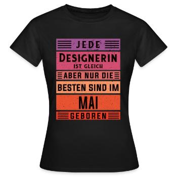 Illustrator Geburtstag Mai geboren Designerin - Frauen T-Shirt - Schwarz - Vorne - AI Model Female 172 dark (172cm)