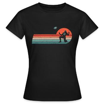 Joueur de football Rugby Ball Match de football - T-shirt Femme - noir - Devant - AI Model Female 172 dark (172cm)