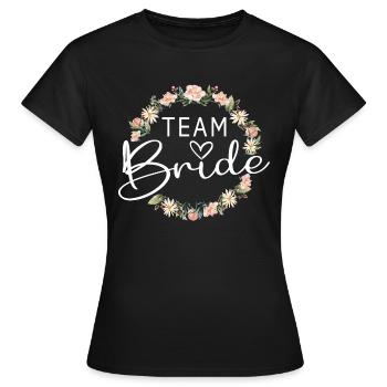 Team Bride Blumenkranz - Women's T-Shirt - black - Front - AI Model Female 172 dark (172cm)