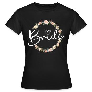 Bride flower wreath - Women's T-Shirt - black - Front - AI Model Female 172 dark (172cm)