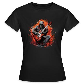 Gitarristen E-Gitarren Akustik-Gitarre E-Gitarre - Frauen T-Shirt - Schwarz - Vorne - AI Model Female 172 dark (172cm)