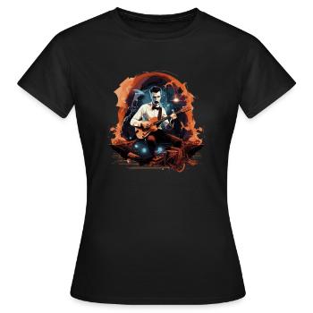 Gitarren E-Gitarren-Saiten E-Gitarre Musiker - Frauen T-Shirt - Schwarz - Vorne - AI Model Female 172 dark (172cm)