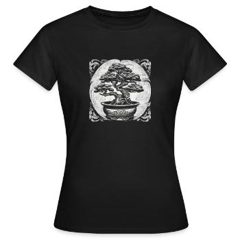 Bonsaï, bonsaï, pot de fleur, bonsaï Vintage - T-shirt Femme - noir - Devant - AI Model Female 172 dark (172cm)
