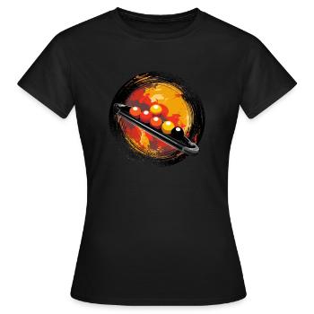Jeu de snooker, table de snooker, boules de snooker, Vintage - T-shirt Femme - noir - Devant - AI Model Female 172 dark (172cm)