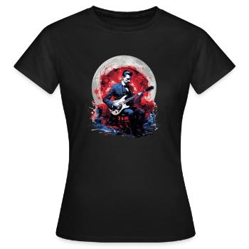 Gitarren E-Gitarren-Saiten E-Gitarre Musiker - Frauen T-Shirt - Schwarz - Vorne - AI Model Female 172 dark (172cm)