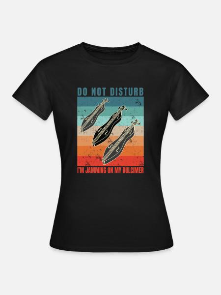 Dulcimer-Musiker Zupfinstrument Hammered Dulcimer - Frauen T-Shirt - Schwarz