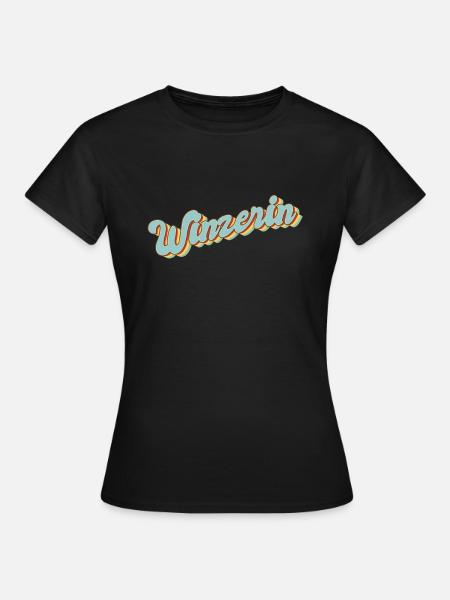 Weinbauer Abschluss-Geschenk Winzerin - Frauen T-Shirt - Schwarz