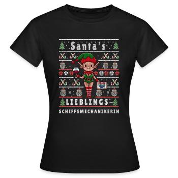 Ugly Weihnachten SANTAS LIEBLINGS - Frauen T-Shirt - Schwarz - Vorne - AI Model Female 172 dark (172cm)