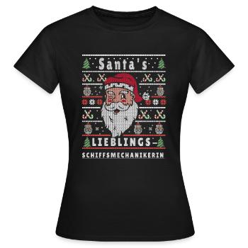 Ugly Weihnachten SANTAS LIEBLINGS - Frauen T-Shirt - Schwarz - Vorne - AI Model Female 172 dark (172cm)