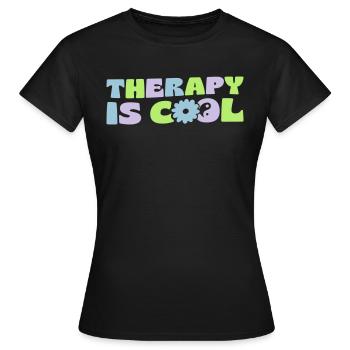Therapy Is Cool - Women's T-Shirt - black - Front - AI Model Female 172 dark (172cm)