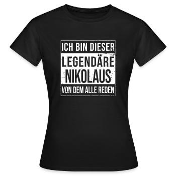 Je suis cette légende pour Saint-Nicolas - T-shirt Femme - noir - Devant - AI Model Female 172 dark (172cm)