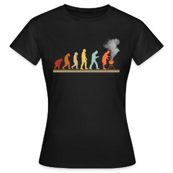 BBQ Barbecue Evolution grillen Barbecue-Grill - Frauen T-Shirt - Schwarz - Vorne - AI Model Female 172 dark (172cm)