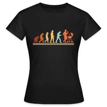 BBQ Barbecue Evolution grillen Barbecue-Grill - Frauen T-Shirt - Schwarz - Vorne - AI Model Female 172 dark (172cm)