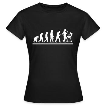 BBQ Barbecue Evolution grillen Barbecue-Grill - Frauen T-Shirt - Schwarz - Vorne - AI Model Female 172 dark (172cm)