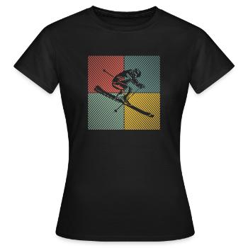 Skiing Ski Ski Lift Skiing Skiing Skis - Women's T-Shirt - black - Front - AI Model Female 172 dark (172cm)