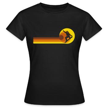 Snowboard Snowboard Remontée mécanique Vintage Snowboarder - T-shirt Femme - noir - Devant - AI Model Female 172 dark (172cm)