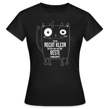 Ich bin nicht klein, bin auf das Beste reduziert - Frauen T-Shirt - Schwarz - Vorne - AI Model Female 172 dark (172cm)