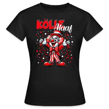 Carnaval de Cologne Kölle Clown Alaaf Konfetti Rut Wiess - T-shirt Femme - noir - Devant - AI Model Female 172 dark (172cm)