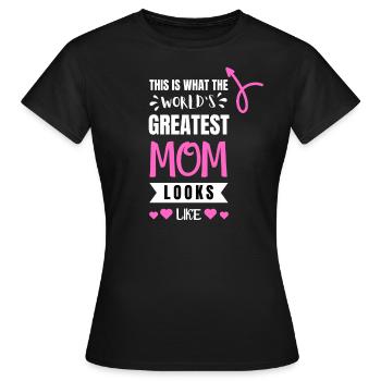 Mutter Mama Muttertag lustig Kind Tochter Geburt - Frauen T-Shirt - Schwarz - Vorne - AI Model Female 172 dark (172cm)