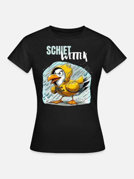 Hamburg Seagull Crappy Weather Dialect Hamburger Funny - Women's T-Shirt - black