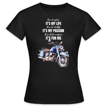 Attitude de motard moto chopper motocycliste envers la vie - T-shirt Femme - noir - Devant - AI Model Female 172 dark (172cm)