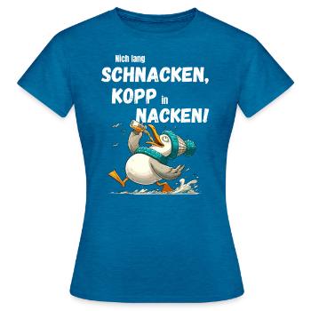 Hamburg Father's Day Holiday Party Seagull Alcohol Funny - Women's T-Shirt - antique blue sapphire heather - Front - AI Model Female 172 dark (172cm)