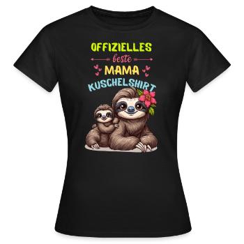 Sloth Mother's Day Mom Baby Cuddle Family Cute - Women's T-Shirt - black - Front - AI Model Female 172 dark (172cm)