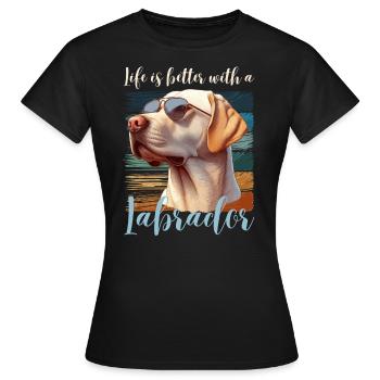 Labrador Retriever Hund Frauchen Herrchen Wauwau - Frauen T-Shirt - Schwarz - Vorne - AI Model Female 172 dark (172cm)