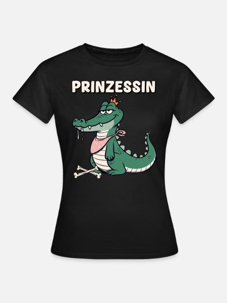 Karneval Prinzessin Krokodil Kölle Alaaf Lustig - Frauen T-Shirt - Schwarz