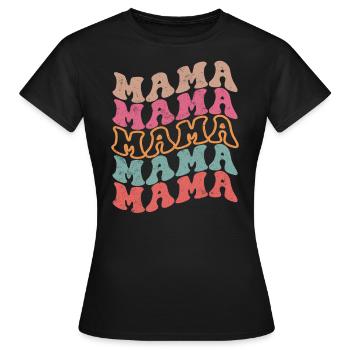 Mama Retro Groovy - T-shirt Femme - noir - Devant - AI Model Female 172 dark (172cm)
