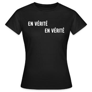 En Vérité En vérité - T-shirt Femme - noir - Devant - AI Model Female 172 dark (172cm)