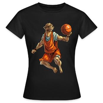 Joueur de basket-ball Camel - T-shirt Femme - noir - Devant - AI Model Female 172 dark (172cm)