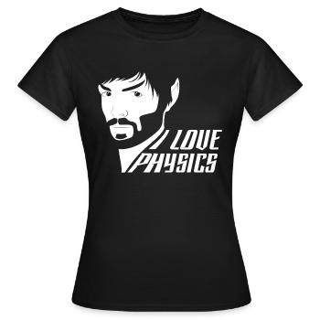 Star Trek Discovery Spock Love Physics - Frauen T-Shirt - Schwarz - Vorne - AI Model Female 172 dark (172cm)