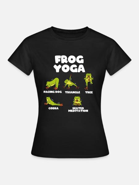 Frosch Yoga - Frauen T-Shirt - Schwarz
