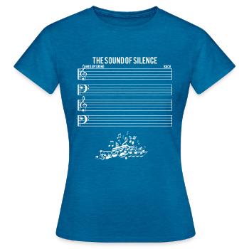 The Sound Of Silence - Frauen T-Shirt - Antikblaues Saphir meliert - Vorne - AI Model Female 172 dark (172cm)