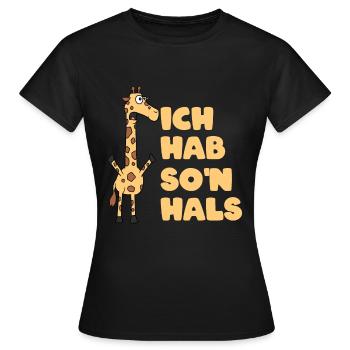 Ich Habe So Einen Hals - Frauen T-Shirt - Schwarz - Vorne - AI Model Female 172 dark (172cm)