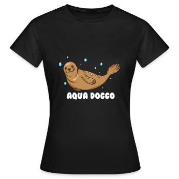 Aqua Doggo - T-shirt Femme - noir - Devant - AI Model Female 172 dark (172cm)